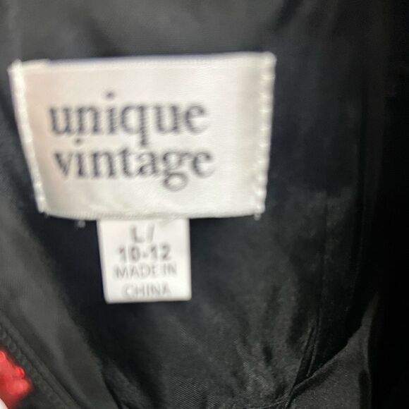 Unique Vintage Black Glitter Strawberry Print Babydoll Dress - Picture 6 of 13